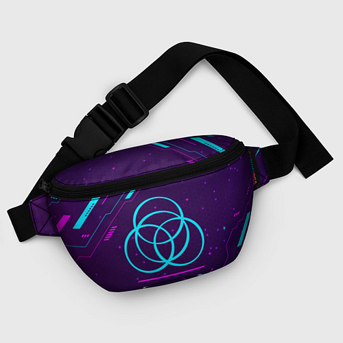 Поясная сумка Символ Elden Ring в неоновых цветах на темном фоне / 3D-принт – фото 4