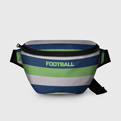 Поясная сумка Цветные полосы текст футбол Text football colored, цвет: 3D-принт