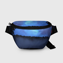 Поясная сумка Неоновое небо над лесом, цвет: 3D-принт