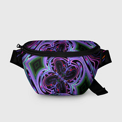 Поясная сумка Неоновые узоры и фигуры - Фиолетовый, цвет: 3D-принт
