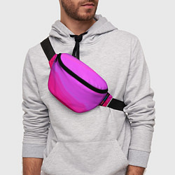 Поясная сумка Neon pink bright abstract background, цвет: 3D-принт — фото 2