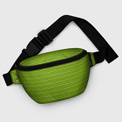 Поясная сумка Зеленые светлые и темные волнистые полосы, цвет: 3D-принт — фото 2