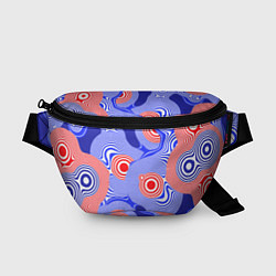 Поясная сумка Сине-красная психоделика, цвет: 3D-принт