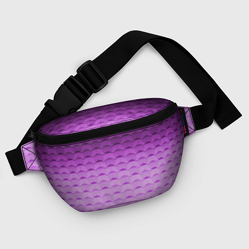 Поясная сумка Фиолетово-розовый геометрический узор Градиент / 3D-принт – фото 4