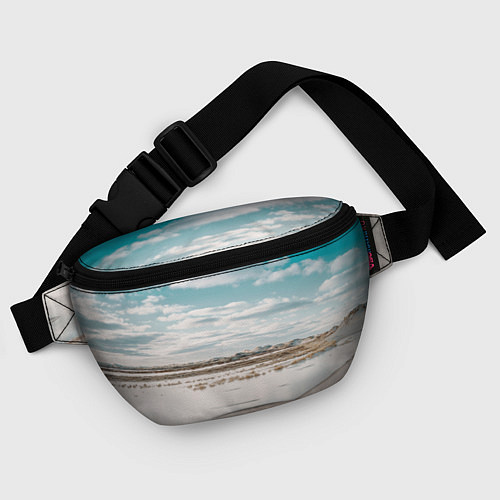 Поясная сумка Песочный пляж и водоём - Белый / 3D-принт – фото 4