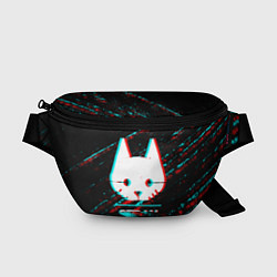 Поясная сумка Stray в стиле glitch и баги графики на темном фоне, цвет: 3D-принт