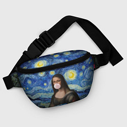 Поясная сумка Мона Лиза Приколы - Звездная ночь, цвет: 3D-принт — фото 2