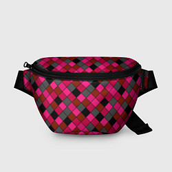 Поясная сумка Розово-красный геометрический узор, цвет: 3D-принт