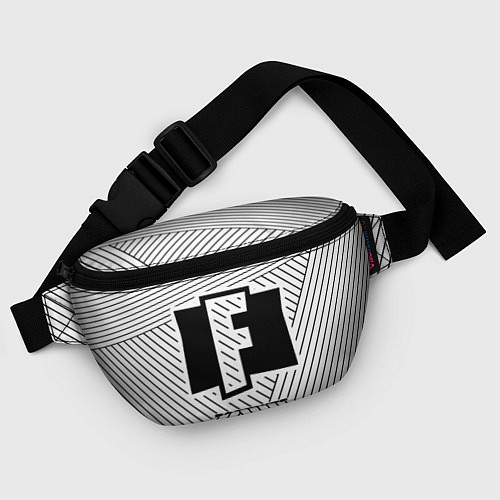 Поясная сумка Символ Fortnite на светлом фоне с полосами / 3D-принт – фото 4