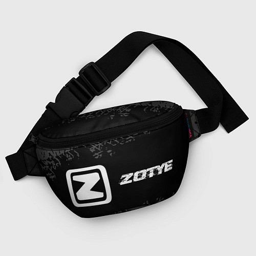 Поясная сумка Zotye speed на темном фоне со следами шин: надпись / 3D-принт – фото 4