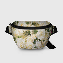 Поясная сумка Белые Розы, беззащитны шипы, цвет: 3D-принт