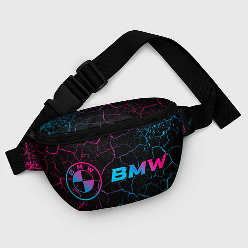Поясная сумка BMW - neon gradient: надпись и символ / 3D-принт – фото 4