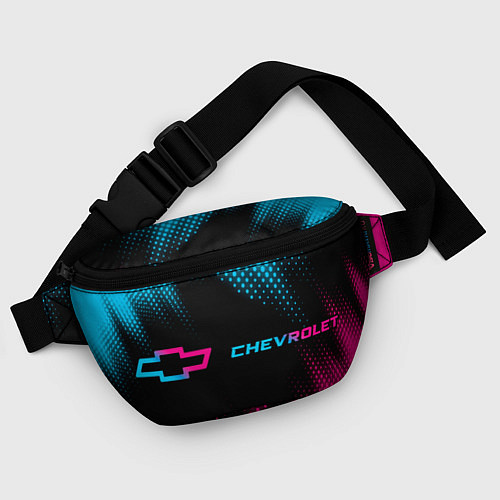 Поясная сумка Chevrolet - neon gradient: надпись и символ / 3D-принт – фото 4