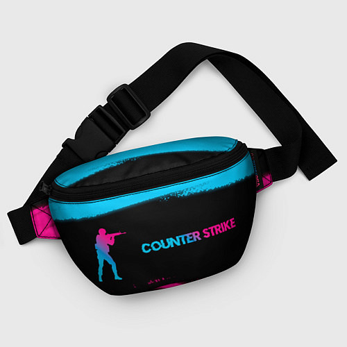 Поясная сумка Counter Strike - neon gradient: надпись и символ / 3D-принт – фото 4