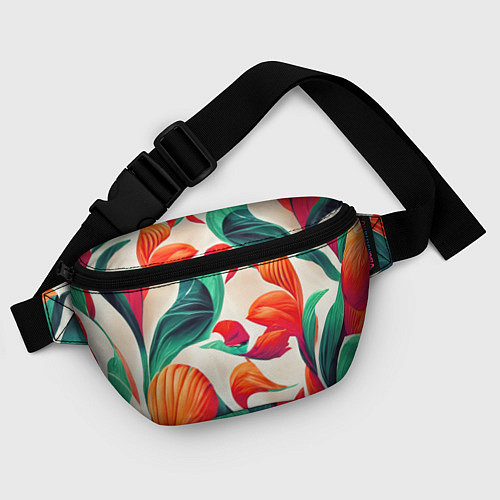 Поясная сумка Элегантный цветочный орнамент / 3D-принт – фото 4