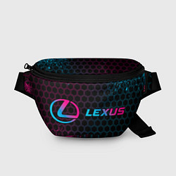 Поясная сумка Lexus - neon gradient: надпись и символ
