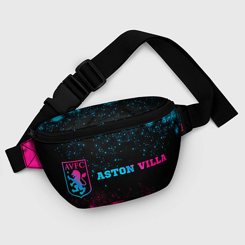 Поясная сумка Aston Villa - neon gradient: надпись и символ / 3D-принт – фото 4