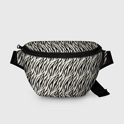 Поясная сумка Тигровый полосатый узор-черные, бежевые полосы на