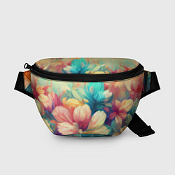 Поясная сумка Цветочный букет нарисованный маслом, цвет: 3D-принт