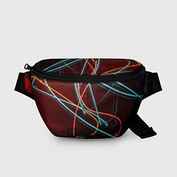 Поясная сумка Неоновые лучи на тёмной поверхности, цвет: 3D-принт