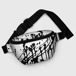 Поясная сумка Чёрные кляксы на белом фоне - минимализм, цвет: 3D-принт — фото 2