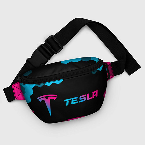 Поясная сумка Tesla - neon gradient: надпись и символ / 3D-принт – фото 4