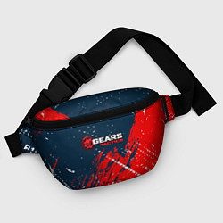Поясная сумка Gears of War - бела-красная текстура, цвет: 3D-принт — фото 2