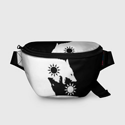 Поясная сумка Волки инь янь черный и белый, цвет: 3D-принт
