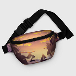 Поясная сумка Лодка в море на закате возле тропических островов, цвет: 3D-принт — фото 2