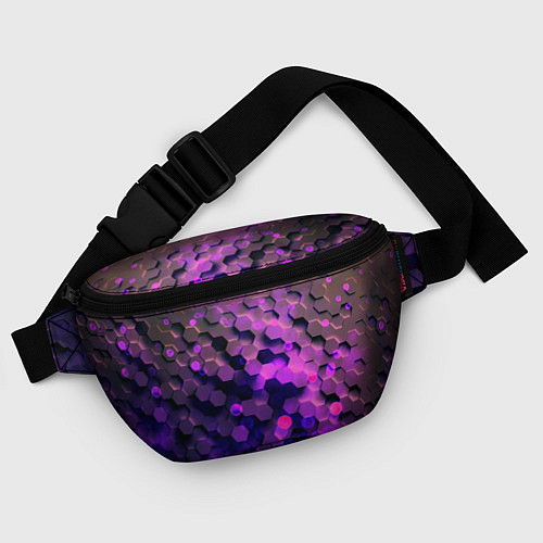 Поясная сумка Плиты фиолетовый неон / 3D-принт – фото 4