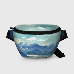 Поясная сумка Река в горах - акварельный рисунок, цвет: 3D-принт