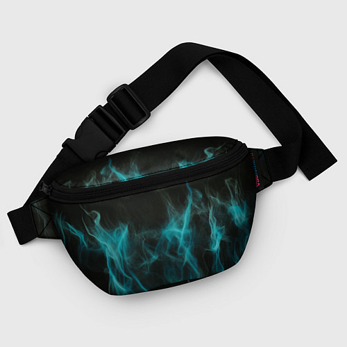 Поясная сумка Абстрактный голубой дым / 3D-принт – фото 4
