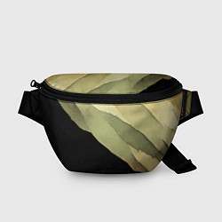 Поясная сумка Акварельные полосы на черном фоне, цвет: 3D-принт