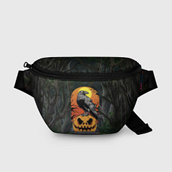 Поясная сумка Ворон, сидящий на тыкве - Halloween