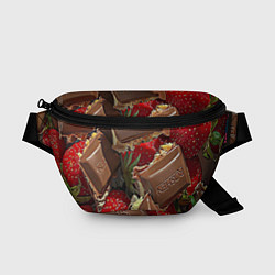 Поясная сумка Клубника и шоколад Рошен, цвет: 3D-принт
