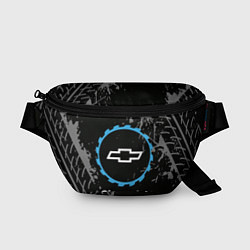 Поясная сумка Chevrolet в стиле Top Gear со следами шин на фоне, цвет: 3D-принт