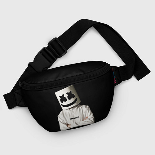 Поясная сумка Marshmello на чёрном фоне / 3D-принт – фото 4