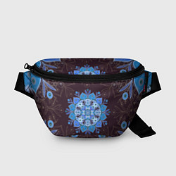 Поясная сумка Мандала-цветок Голубая снежинка