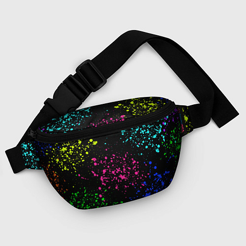 Поясная сумка Брызги неоновых красок / 3D-принт – фото 4
