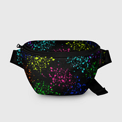 Поясная сумка Брызги неоновых красок, цвет: 3D-принт