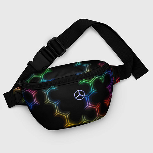 Поясная сумка Mercedes - neon pattern / 3D-принт – фото 4