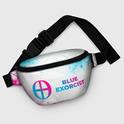 Поясная сумка Blue Exorcist neon gradient style: надпись и симво, цвет: 3D-принт — фото 2