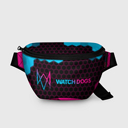Поясная сумка Watch Dogs - neon gradient: надпись и символ