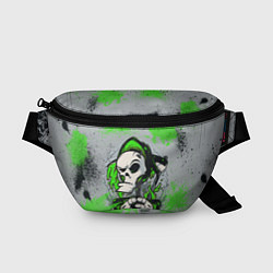 Поясная сумка Slipknot скелет green, цвет: 3D-принт