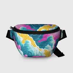 Поясная сумка Яркие разноцветные облачка, цвет: 3D-принт