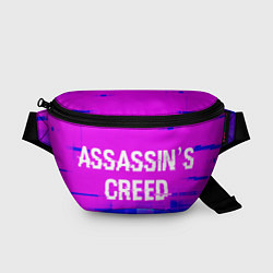 Поясная сумка Assassins Creed glitch text effect: надпись и симв, цвет: 3D-принт