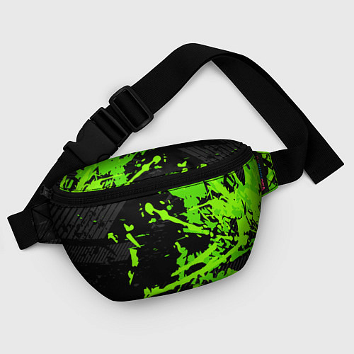 Поясная сумка Black & Green / 3D-принт – фото 4
