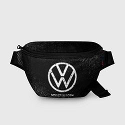 Поясная сумка Volkswagen с потертостями на темном фоне, цвет: 3D-принт