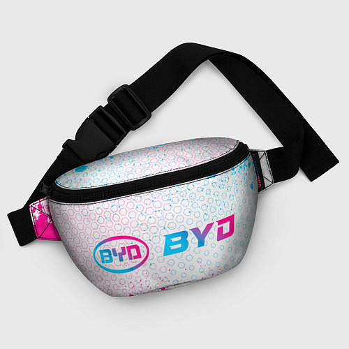 Поясная сумка BYD neon gradient style: надпись и символ / 3D-принт – фото 4