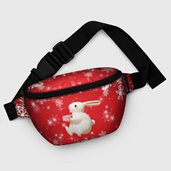 Поясная сумка Новогодний объемный кролик, цвет: 3D-принт — фото 2